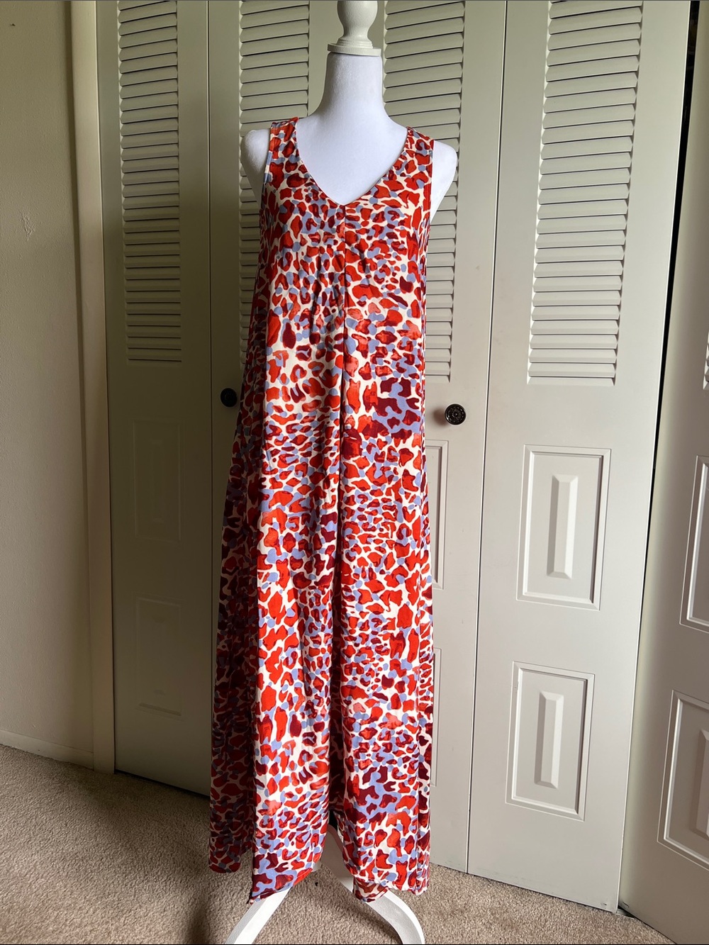H&M - Orange, White, Purple Print - Maxi Dress - Size 2
